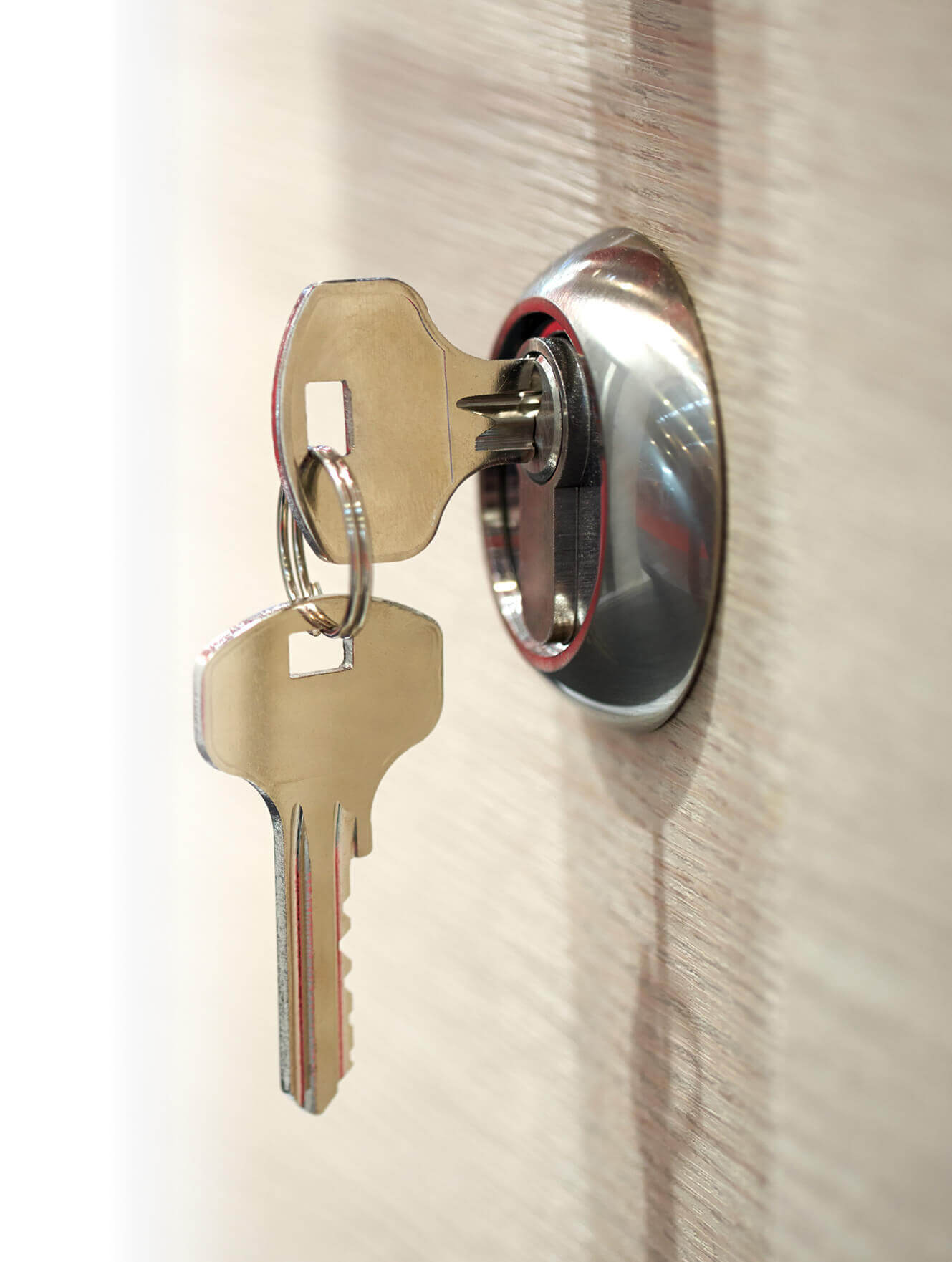 Keys in a lock hanging